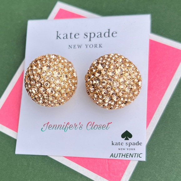 Kate Spade New York Pavé Statement Dome Stud Earrings NWT - Picture 3 of 4